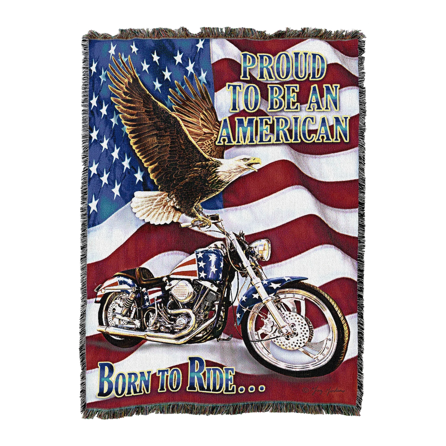 Proud to Be an American — Born to Ride Blanket